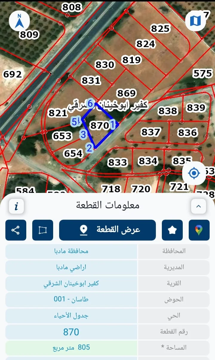 Madaba land parcel map